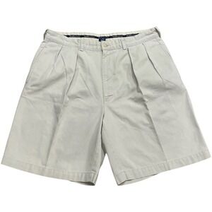 VTG Polo Ralph Lauren Chino Shorts Mens 35 Tan Preppy Pleated Cotton Twill